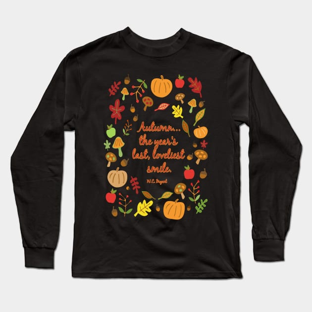 Autumn Smile Long Sleeve T-Shirt by RockettGraph1cs